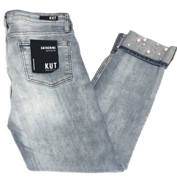 Kut from the Kloth Denim - KUT Catherine Boyfriend Light Wash Wide Cuff Jeans